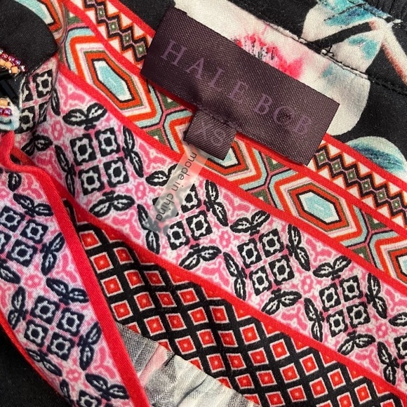 Hale Bob Floral Tunic Top Beaded Collar XS - Picture 5 of 9